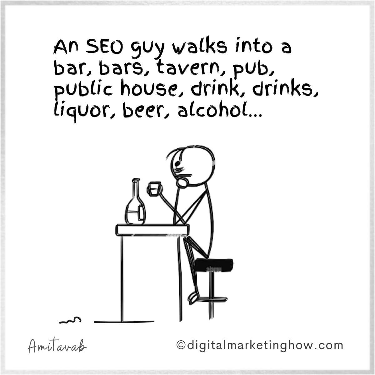 digital marketing jokes - seo cartoon - pub